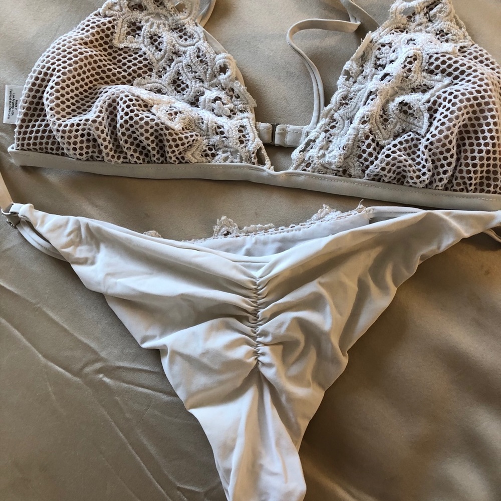 White blue life bikini